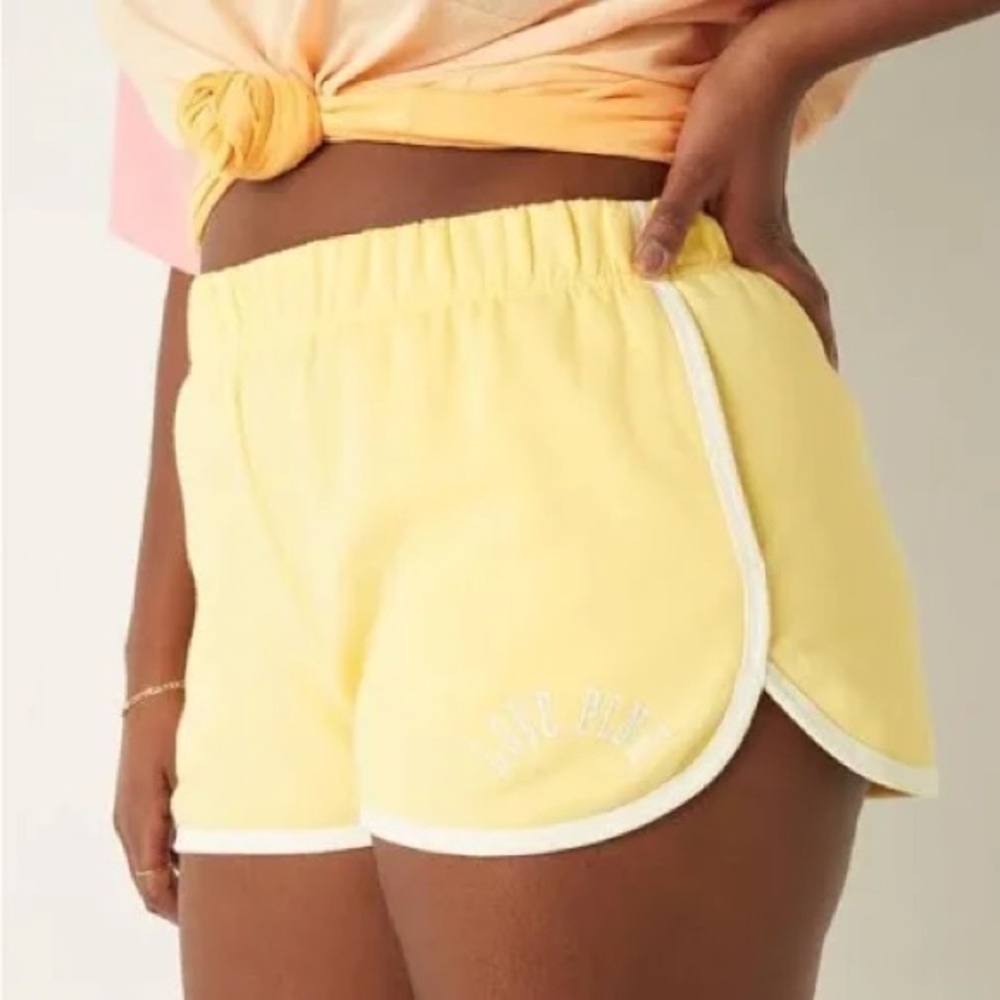 PINK Victoria's Secret Yellow Athletic Varsity Shorts